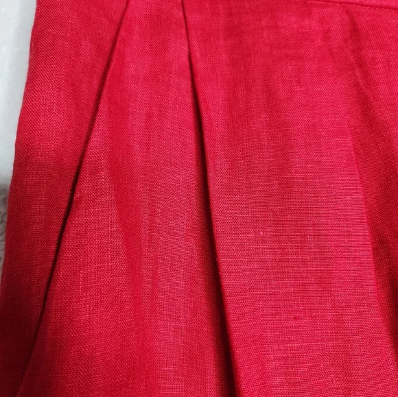 Donna Karan Vintage Red Linen Pleated Pants Size 2 - Picture 3 of 5